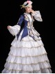 European Medieval Folk Style Elegant Gorgeous Lolita Prom High Waist Long Ruffles Dress