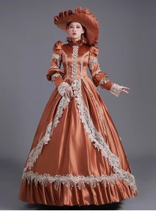 Dignified Elegant Europe Noble Celadon Gorgeous Lolita Prom Lace Long Sleeves Square Collar Long Dress