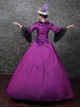 Gorgeous Dark Purple Flower Bird Embroidery Europe Nobility Lolita Prom Costumes Square Neckline Dress