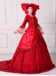 Gorgeous Elegant Lace Europe Nobility Lolita Prom Costumes Lace Ruffles Neckline Long Tail Dress