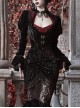 Duchess Series Palace Style Rococo Sexyblack Velvet Gothic Punk Puff Sleeves Cobweb Lace Coat