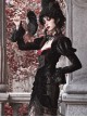 Duchess Series Palace Style Rococo Sexyblack Velvet Gothic Punk Puff Sleeves Cobweb Lace Coat