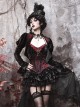 Duchess Series Palace Style Rococo Sexyblack Velvet Gothic Punk Puff Sleeves Cobweb Lace Coat