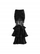 Duchess Series Palace Style Christmas Rococo Sexy Translucent Lace Gothic Punk Black Velvet Fishtail Skirt