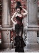 Duchess Series Palace Style Christmas Rococo Sexy Translucent Lace Gothic Punk Black Velvet Fishtail Skirt