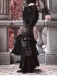 Duchess Series Palace Style Christmas Rococo Sexy Translucent Lace Gothic Punk Black Velvet Fishtail Skirt