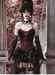 Duchess Series Palace Style Sexy Beads Gothic Punk Black Cobweb Lace Velvet Sequins Fishbone Girdle