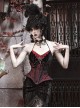 Duchess Series Palace Style Sexy Beads Gothic Punk Black Cobweb Lace Velvet Sequins Fishbone Girdle