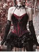 Duchess Series Palace Style Sexy Halloween Beads Gothic Punk Lace Black Velvet V Neck Suspender Top