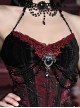 Duchess Series Palace Style Sexy Halloween Beads Gothic Punk Lace Black Velvet V Neck Suspender Top