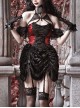 Duchess Series Palace Sexy Halloween Beads Gothic Punk Spiderweb Lace Black Velvet Drawstring Strap Dress