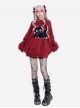 Star Chasing Black Cat Series Christmas  New Year Feel Cute Black Cat Pattern Kawaii Fashion Red Sweater