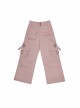 Meteor Action Series Cool Motorcycle Punk Style Letter Embroidery Kawaii Fashion Casual Cargo Pants