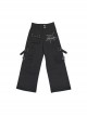 Meteor Action Series Cool Motorcycle Punk Style Letter Embroidery Kawaii Fashion Casual Cargo Pants