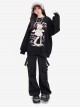 Meteor Action Series Cool Motorcycle Punk Style Letter Embroidery Kawaii Fashion Casual Cargo Pants