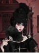 Duchess Series Victoria Gothic Punk Spider Beads Chain Tassel Lace Court Ostrich Feather Hat