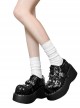 Devil Trap Series Hot Girls Y2K Heart Shape Chain Black Sweet Cool Punk Lolita Round Toe Thick Bottom Shoes