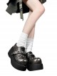 Devil Trap Series Hot Girls Y2K Heart Shape Chain Black Sweet Cool Punk Lolita Round Toe Thick Bottom Shoes