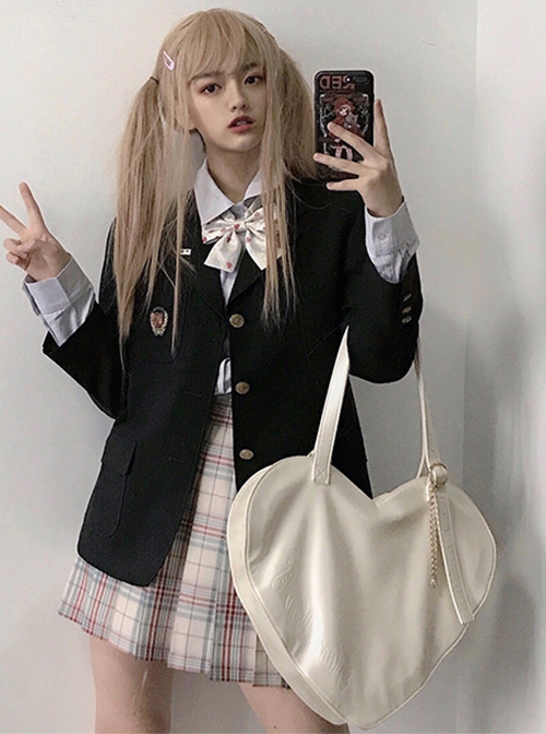 Big Pancakes Series Versatile Daily Commute Cute Sweet Lolita Heart Shape JK Uniform Portable Bag