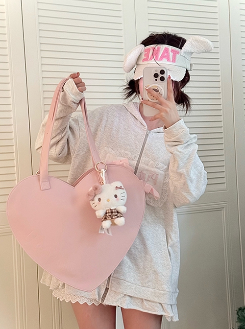 Big Pancakes Series Versatile Daily Commute Cute Sweet Lolita Heart Shape JK Uniform Portable Bag