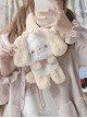 Sweet Girl Kawaii Fashion Plush Autumn Winter Cute Warm Cartoon Khaki Puppy Scarf