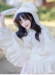 Autumn Winter Warm Thick Fleece Kawaii Sweet Lolita Cute Girl White Bunny Ears Cape