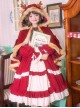 Christmas Elk Fall Winter New Year Red Sweet Lolita Cute Versatile Burgundy Woolen Cape