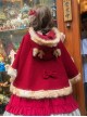 Christmas Elk Fall Winter New Year Red Sweet Lolita Cute Versatile Burgundy Woolen Cape