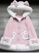 Fall Winter Sweet Cute Soft Girl Kawaii Fashion Lolita Warm Cat Paw Pocket Woolen Coat