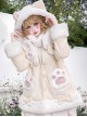 Fall Winter Sweet Cute Soft Girl Kawaii Fashion Lolita Warm Cat Paw Pocket Woolen Coat