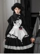 Gulan Night Series Gothic Lolita Spiderweb Lace Black Fur Ball Half Turtleneck Short Cape