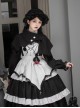 Gulan Night Series Gothic Lolita Spiderweb Lace Black Fur Ball Half Turtleneck Short Cape