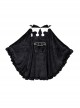 Ghost Series Gothic Cobweb Black Flaw Fashion Warm Fit Lolita Lapel Long Woolen Coat Cape