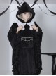 Ghost Series Gothic Cobweb Black Flaw Fashion Warm Fit Lolita Lapel Long Woolen Coat Cape