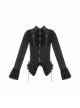 Dreamer Series Cross Pendant Elegant Lace Ouji Slim Fit Gothic Lolita Ruffles Long Sleeve Shirt