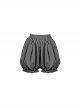 Eternal Night Banquet Series Gothic Style Ouji Fashion Gray Retro Ruffle Fluffy Lantern Short Pants