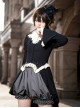 Eternal Night Banquet Series Gothic Style Ouji Fashion Gray Retro Ruffle Fluffy Lantern Short Pants