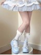 Stylish Sweet Retro Lace Ribbon Bowknot Cross Straps Sweet Lolita Mary Jane PU Platform Shoes