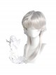 Silver Age Series Stylish Elegant Wolf Tail Long Hair Ouji Fashion Prince Style Lolita Handsome Silver Wig