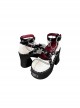 Dark Rose Witch Series Gothic Versatile Metallic Rivet Chain Round Toe Punk Lolita Thick High Heel Shoes