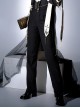 Prayer Series Classic Ouji Fashion Prince Style Elegant Black Retro Versatile Suit Pants