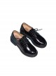 Black Versatile Classic Ouji Fashion British College Style Cowhide Beef Tendon Bottom Leather Shoes