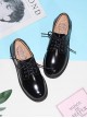 Black Versatile Classic Ouji Fashion British College Style Cowhide Beef Tendon Bottom Leather Shoes