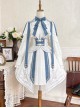 Starry Knight Series White Holy Handsome Military Uniform Classic Lolita Bowknot Tie Shirt Skirt Set