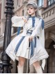 Starry Knight Series White Holy Handsome Military Uniform Classic Lolita Bowknot Tie Shirt Skirt Set