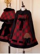 Kindness Polar Fleece Series Teddy Dog Sweet Lolita Bowknot Retro Christmas Red Plaid Woolen Sleeveless Dress