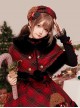 Kind Polar Fleece Series Cute Teddy Dog Sweet Lolita Christmas Red Plaid Bowknot Woolen Beret