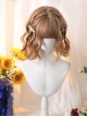 Chestnut Series Milk Champagne Color Curly Hair Straight Bangs Sweet Lolita Cute Short Wig