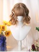 Chestnut Series Milk Champagne Color Curly Hair Straight Bangs Sweet Lolita Cute Short Wig