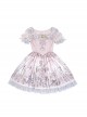 Dreamland Amusement Park Series Gorgeous Fish Bone Waist Round Neckline Sweet Lolita Puff Sleeves Princess Dress